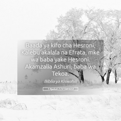Picture 05 - 1 Nyakati 2:24 SWHULB - Baada ya kifo cha Hesroni, Kalebu akalala na - Bible Verse Picture