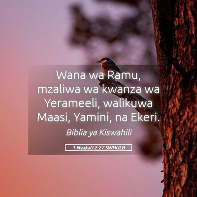 Picture 05 - 1 Nyakati 2:27 SWHULB - Wana wa Ramu, mzaliwa wa kwanza wa Yerameeli, - Bible Verse Picture