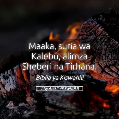Picture 05 - 1 Nyakati 2:48 SWHULB - Maaka, suria wa Kalebu, alimza Sheberi na - Bible Verse Picture