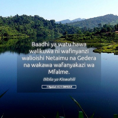 Picture 05 - 1 Nyakati 4:23 SWHULB - Baadhi ya watu hawa walikuwa ni wafinyanzi - Bible Verse Picture