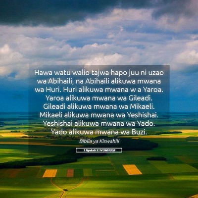 Picture 05 - 1 Nyakati 5:14 SWHULB - Hawa watu walio tajwa hapo juu ni uzao wa - Bible Verse Picture