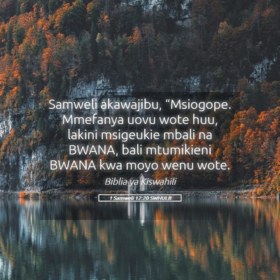 Picture 05 - 1 Samweli 12:20 SWHULB - Samweli akawajibu, “Msiogope. Mmefanya uovu - Bible Verse Picture