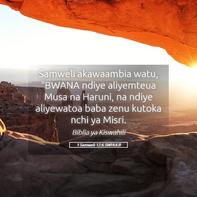 Picture 05 - 1 Samweli 12:6 SWHULB - Samweli akawaambia watu, “BWANA ndiye - Bible Verse Picture