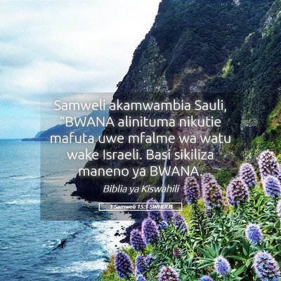 Picture 05 - 1 Samweli 15:1 SWHULB - Samweli akamwambia Sauli, “BWANA alinituma - Bible Verse Picture