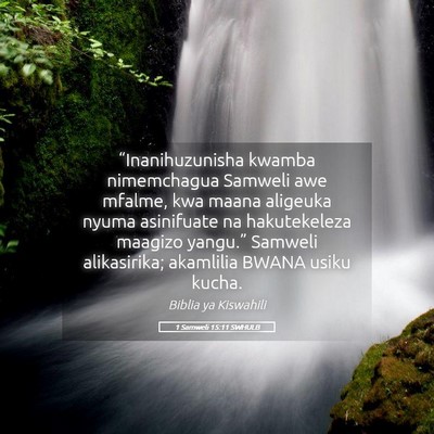 Picture 05 - 1 Samweli 15:11 SWHULB - “Inanihuzunisha kwamba nimemchagua Samweli awe - Bible Verse Picture