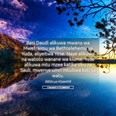 Picture 05 - 1 Samweli 17:12 SWHULB - Basi Daudi alikuwa mwana wa Mwefraimu wa - Bible Verse Picture