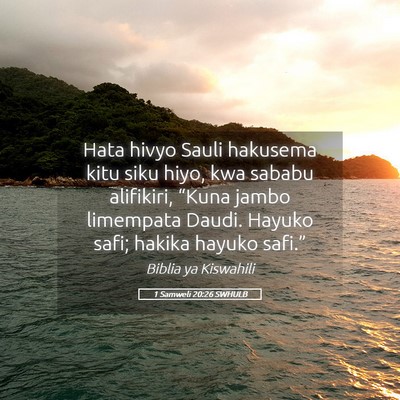 Picture 05 - 1 Samweli 20:26 SWHULB - Hata hivyo Sauli hakusema kitu siku hiyo, kwa - Bible Verse Picture
