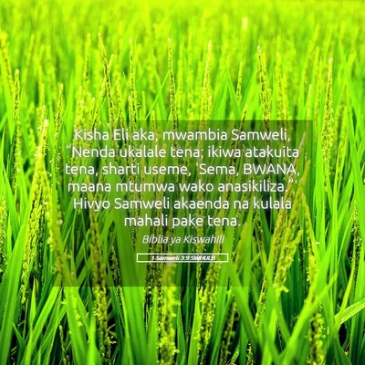 Picture 05 - 1 Samweli 3:9 SWHULB - Kisha Eli aka, mwambia Samweli, “Nenda ukalale - Bible Verse Picture
