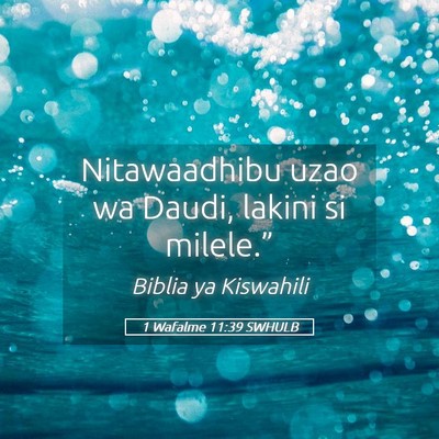 Picture 05 - 1 Wafalme 11:39 SWHULB - Nitawaadhibu uzao wa Daudi, lakini si - Bible Verse Picture