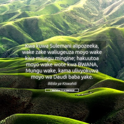 Picture 05 - 1 Wafalme 11:4 SWHULB - Kwa kuwa Sulemani alipozeeka, wake zake - Bible Verse Picture