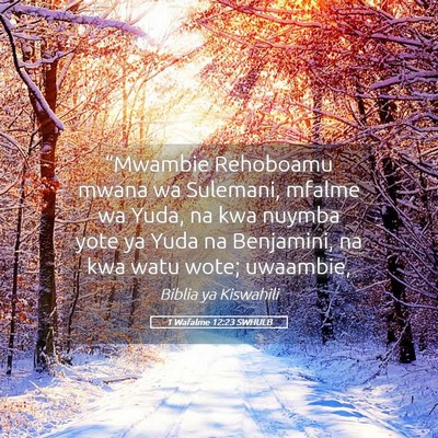 Picture 05 - 1 Wafalme 12:23 SWHULB - “Mwambie Rehoboamu mwana wa Sulemani, mfalme wa - Bible Verse Picture