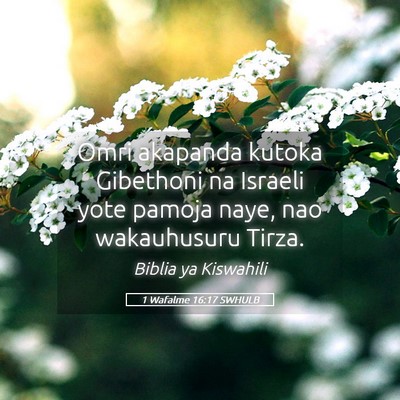 Picture 05 - 1 Wafalme 16:17 SWHULB - Omri akapanda kutoka Gibethoni na Israeli yote - Bible Verse Picture