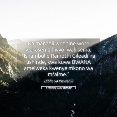 Picture 05 - 1 Wafalme 22:12 SWHULB - Na manabii wengine wote wakasema hivyo, wakisema, - Bible Verse Picture