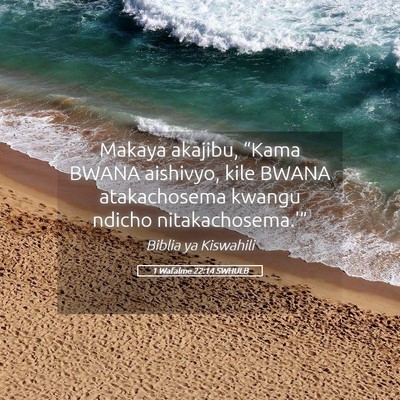 Picture 05 - 1 Wafalme 22:14 SWHULB - Makaya akajibu, “Kama BWANA aishivyo, kile - Bible Verse Picture