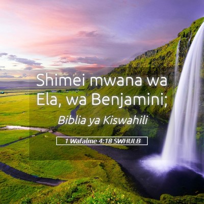 Picture 05 - 1 Wafalme 4:18 SWHULB - Shimei mwana wa Ela, wa - Bible Verse Picture
