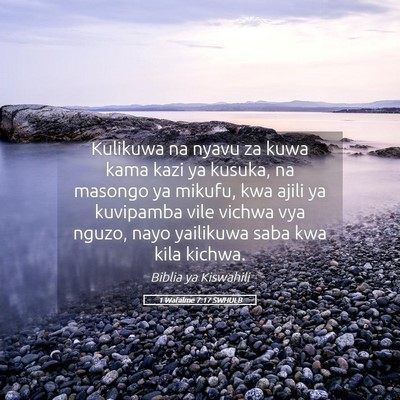 Picture 05 - 1 Wafalme 7:17 SWHULB - Kulikuwa na nyavu za kuwa kama kazi ya kusuka, na - Bible Verse Picture