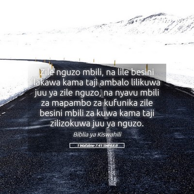 Picture 05 - 1 Wafalme 7:41 SWHULB - Zile nguzo mbili, na lile besini lakawa kama taji - Bible Verse Picture