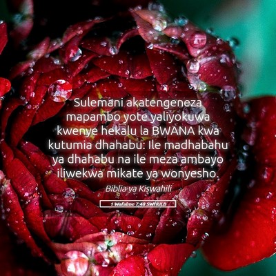 Picture 05 - 1 Wafalme 7:48 SWHULB - Sulemani akatengeneza mapambo yote yaliyokuwa - Bible Verse Picture