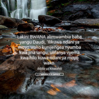 Picture 05 - 1 Wafalme 8:18 SWHULB - Lakini BWANA alimwambia baba yangu Daudi, - Bible Verse Picture