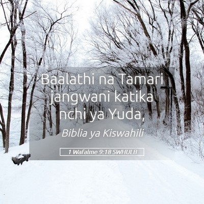 Picture 05 - 1 Wafalme 9:18 SWHULB - Baalathi na Tamari jangwani katika nchi ya - Bible Verse Picture