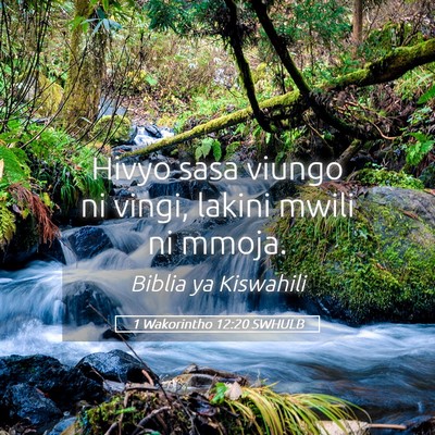 Picture 05 - 1 Wakorintho 12:20 SWHULB - Hivyo sasa viungo ni vingi, lakini mwili ni - Bible Verse Picture