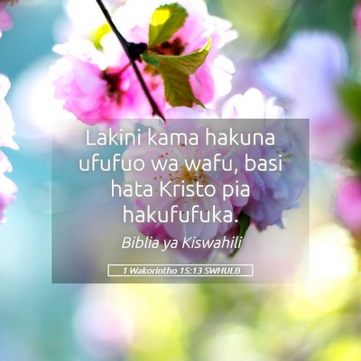 Picture 05 - 1 Wakorintho 15:13 SWHULB - Lakini kama hakuna ufufuo wa wafu, basi hata - Bible Verse Picture