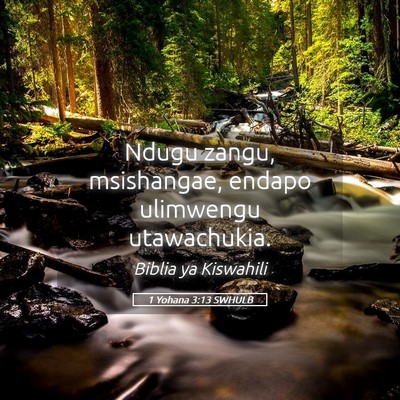 Picture 05 - 1 Yohana 3:13 SWHULB - Ndugu zangu, msishangae, endapo ulimwengu - Bible Verse Picture
