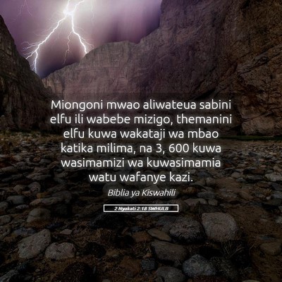 Picture 05 - 2 Nyakati 2:18 SWHULB - Miongoni mwao aliwateua sabini elfu ili wabebe - Bible Verse Picture