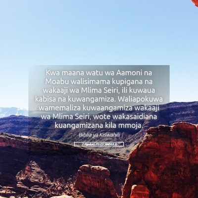 Picture 05 - 2 Nyakati 20:23 SWHULB - Kwa maana watu wa Aamoni na Moabu walisimama - Bible Verse Picture