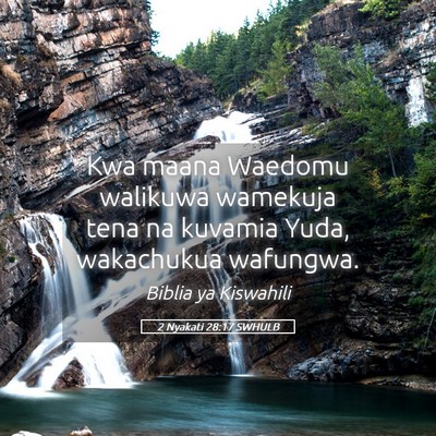 Picture 05 - 2 Nyakati 28:17 SWHULB - Kwa maana Waedomu walikuwa wamekuja tena na - Bible Verse Picture