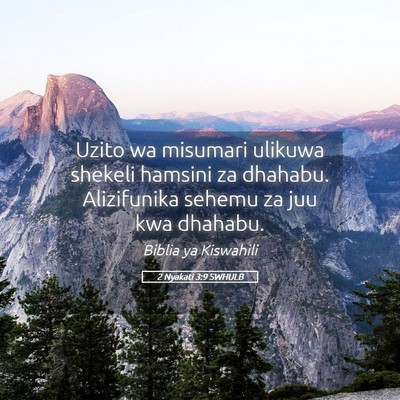 Picture 05 - 2 Nyakati 3:9 SWHULB - Uzito wa misumari ulikuwa shekeli hamsini za - Bible Verse Picture