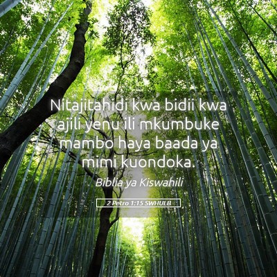 Picture 05 - 2 Petro 1:15 SWHULB - Nitajitahidi kwa bidii kwa ajili yenu ili - Bible Verse Picture