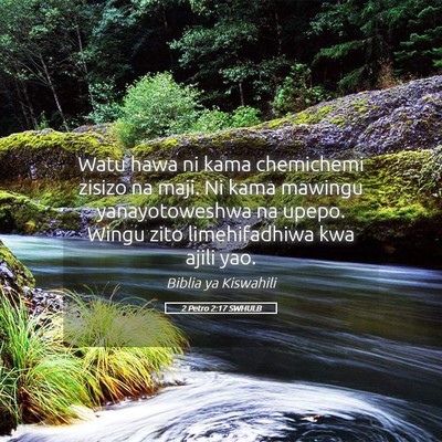 Picture 05 - 2 Petro 2:17 SWHULB - Watu hawa ni kama chemichemi zisizo na maji. Ni - Bible Verse Picture