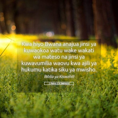 Picture 05 - 2 Petro 2:9 SWHULB - Kwa hiyo Bwana anajua jinsi ya kuwaokoa watu wake - Bible Verse Picture