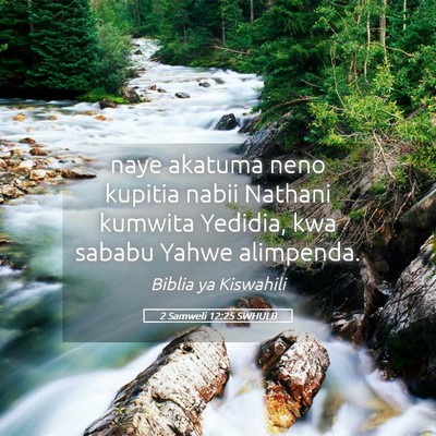 Picture 05 - 2 Samweli 12:25 SWHULB - naye akatuma neno kupitia nabii Nathani kumwita - Bible Verse Picture