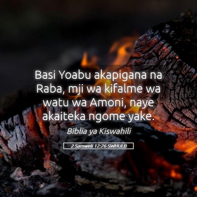 Picture 05 - 2 Samweli 12:26 SWHULB - Basi Yoabu akapigana na Raba, mji wa kifalme wa - Bible Verse Picture