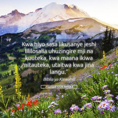 Picture 05 - 2 Samweli 12:28 SWHULB - Kwa hiyo sasa likusanye jeshi lililosalia - Bible Verse Picture