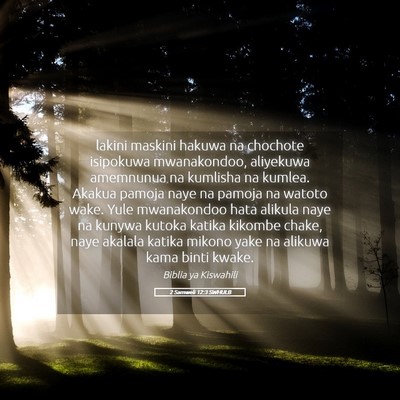 Picture 05 - 2 Samweli 12:3 SWHULB - lakini maskini hakuwa na chochote isipokuwa - Bible Verse Picture