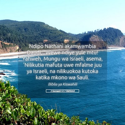 Picture 05 - 2 Samweli 12:7 SWHULB - Ndipo Nathani akamwambia Daudi, “Wewe ndiye - Bible Verse Picture