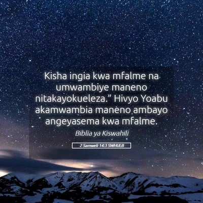 Picture 05 - 2 Samweli 14:3 SWHULB - Kisha ingia kwa mfalme na umwambiye maneno - Bible Verse Picture