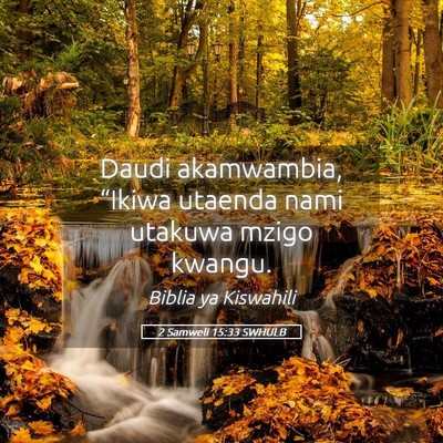 Picture 05 - 2 Samweli 15:33 SWHULB - Daudi akamwambia, “Ikiwa utaenda nami utakuwa - Bible Verse Picture