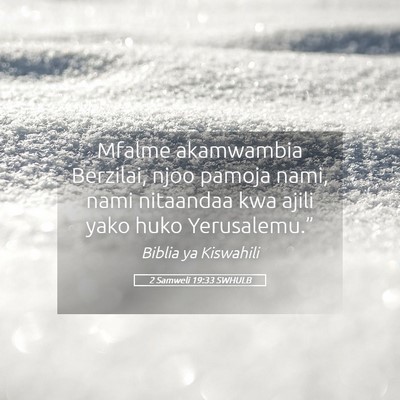 Picture 05 - 2 Samweli 19:33 SWHULB - Mfalme akamwambia Berzilai, njoo pamoja nami, - Bible Verse Picture