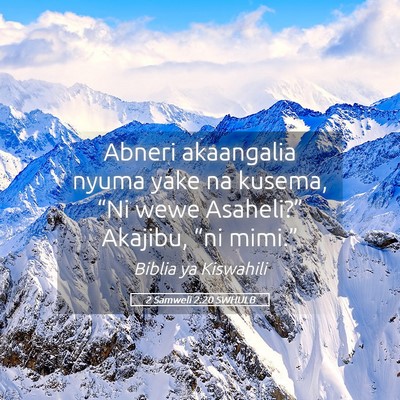 Picture 05 - 2 Samweli 2:20 SWHULB - Abneri akaangalia nyuma yake na kusema, “Ni - Bible Verse Picture