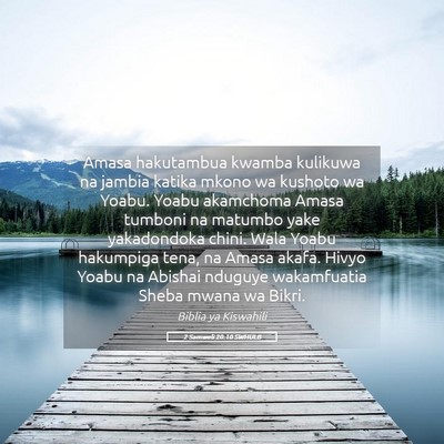 Picture 05 - 2 Samweli 20:10 SWHULB - Amasa hakutambua kwamba kulikuwa na jambia katika - Bible Verse Picture