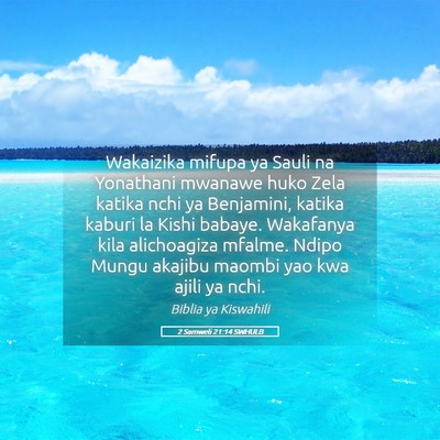 Picture 05 - 2 Samweli 21:14 SWHULB - Wakaizika mifupa ya Sauli na Yonathani mwanawe - Bible Verse Picture