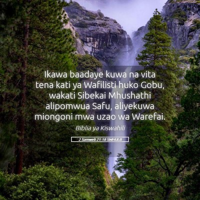 Picture 05 - 2 Samweli 21:18 SWHULB - Ikawa baadaye kuwa na vita tena kati ya Wafilisti - Bible Verse Picture