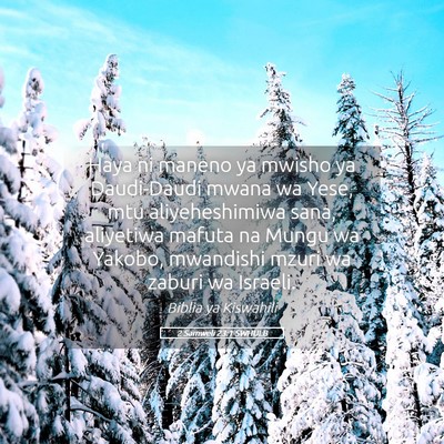 Picture 05 - 2 Samweli 23:1 SWHULB - Haya ni maneno ya mwisho ya Daudi-Daudi mwana wa - Bible Verse Picture