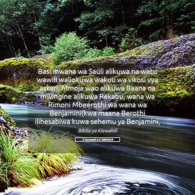 Picture 05 - 2 Samweli 4:2 SWHULB - Basi mwana wa Sauli alikuwa na watu wawili - Bible Verse Picture