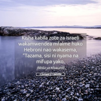 Picture 05 - 2 Samweli 5:1 SWHULB - Kisha kabila zote za Israeli wakamwendea mfalme - Bible Verse Picture