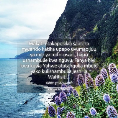 Picture 05 - 2 Samweli 5:24 SWHULB - Wakati utakaposikia sauti za mwendo katika upepo - Bible Verse Picture